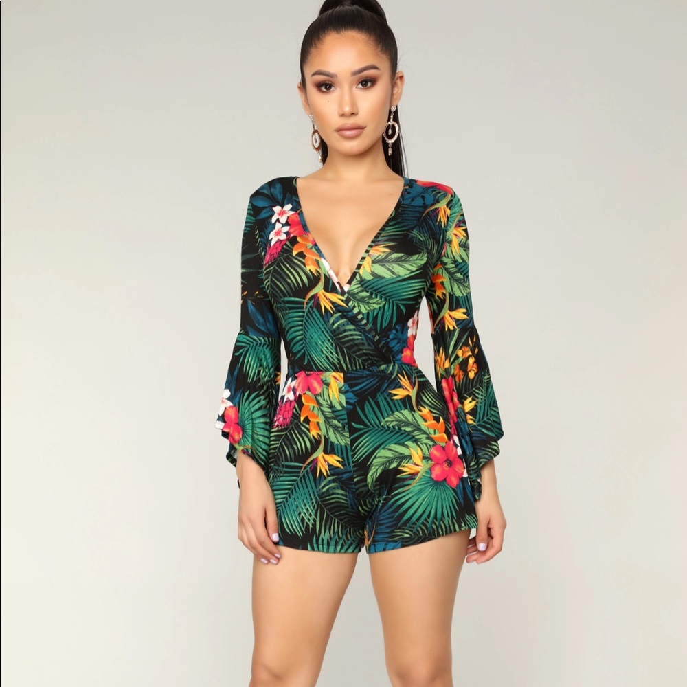 Fashion Nova No Tan Lines Tropical Romper
